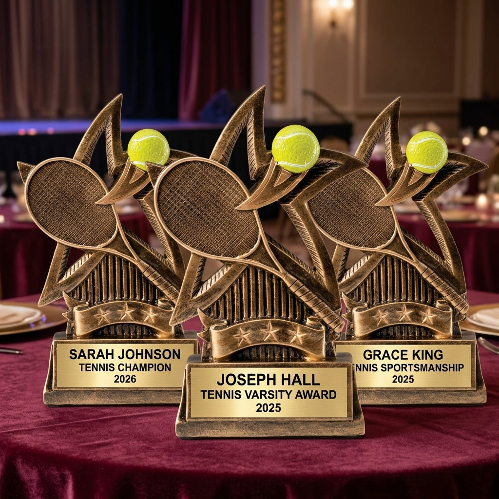 Tennis Trophy Award | Personalized | Custom Engraved | Tennis Champion | Star Series | Personalized Gift | Tennis MVP - View 6