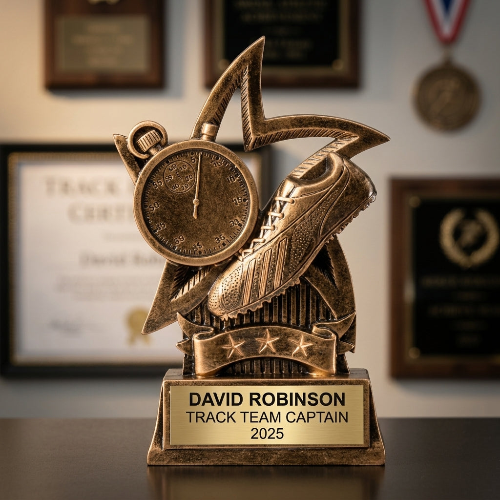Track Award Trophy | Personalized | Custom Engraved | Star Series | Running | Cross Country - View 3