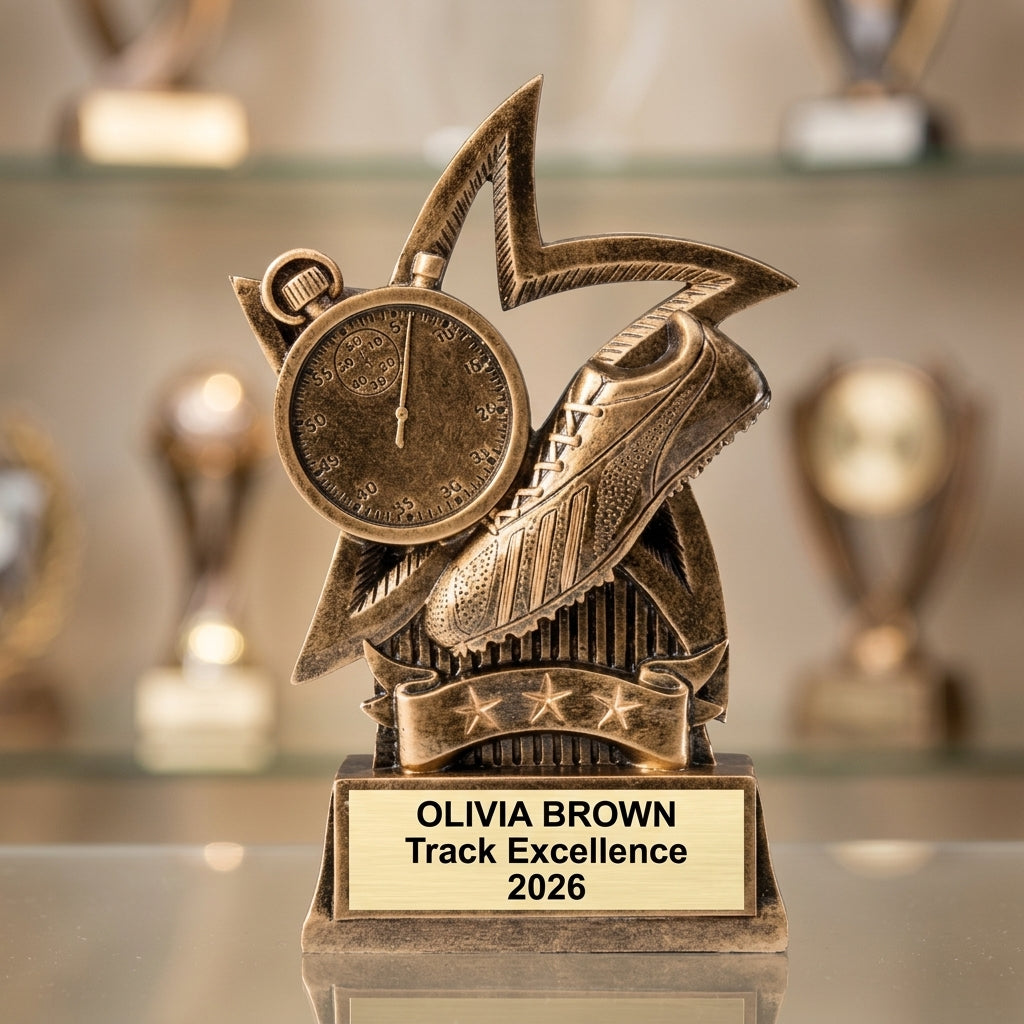 Track Award Trophy | Personalized | Custom Engraved | Star Series | Running | Cross Country - View 4