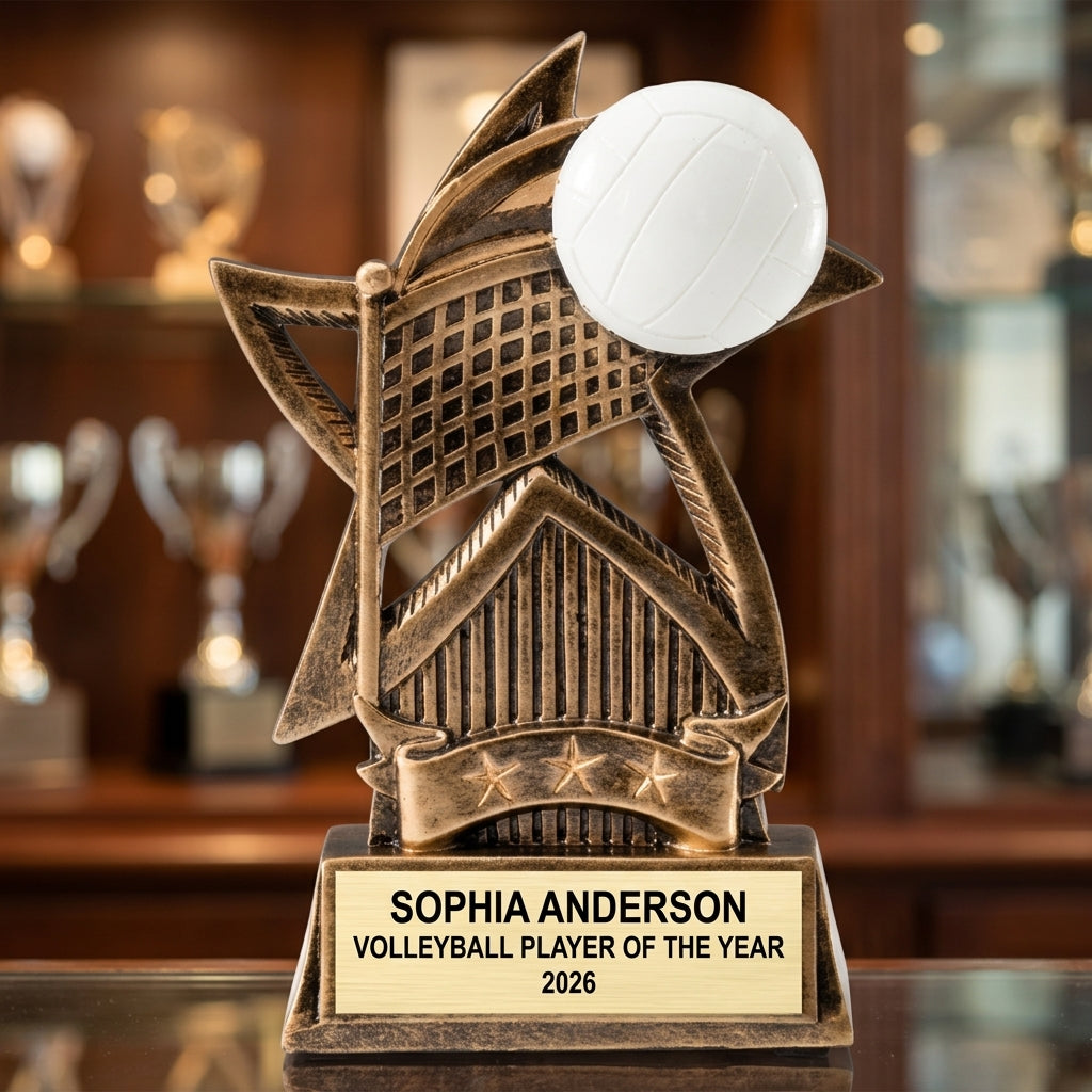 Volleyball Award Trophy | Personalized | Custom Engraved | Volleyball Gift | MVP Award | Champion Trophy - View 1