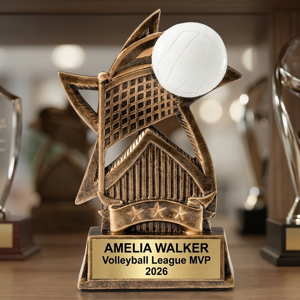 Volleyball Award Trophy | Personalized | Custom Engraved | Volleyball Gift | MVP Award | Champion Trophy - View 4