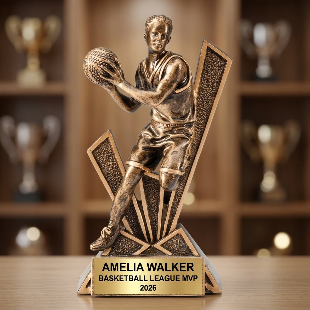 Basketball Award Trophy | Personalized | Custom Engraved | Team Award | Basketball Gift | Player Recognition | Coach Gift - View 4