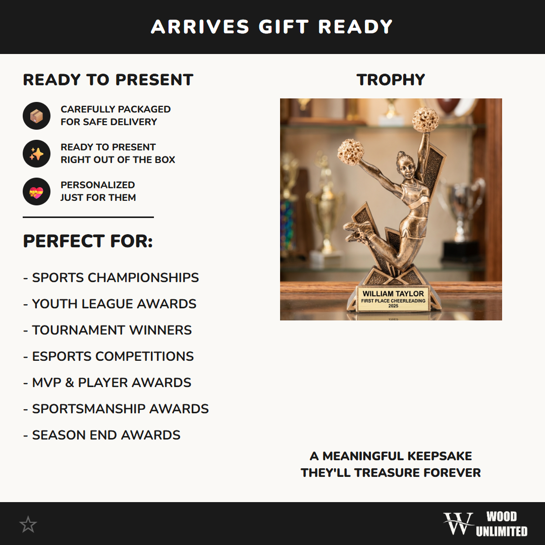 Personalized | Cheerleading Award | Custom Engraved | Cheerleading Trophy | Personalized Cheer | Cheerleader Gift | Team Recognition