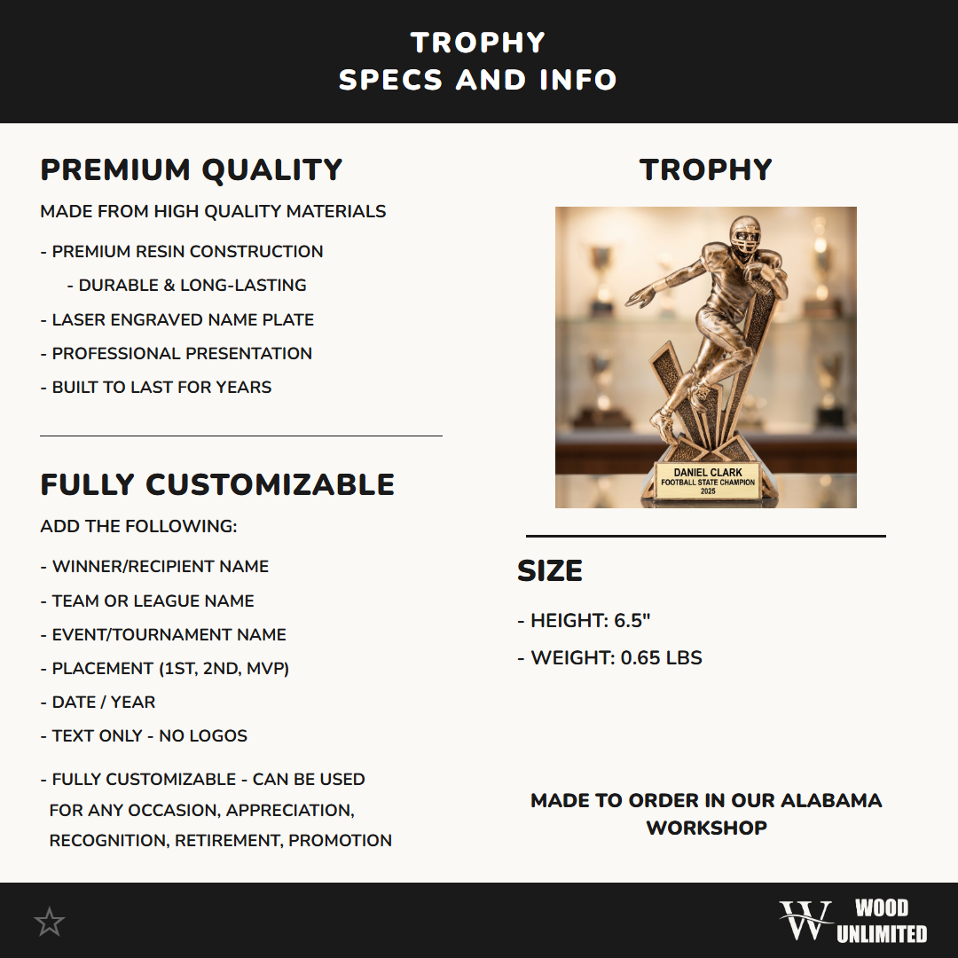 Personalized | Football Award | Custom Engraved | Football Trophy | Personalized Award | Engraved Football | Custom MVP | Champion Trophy