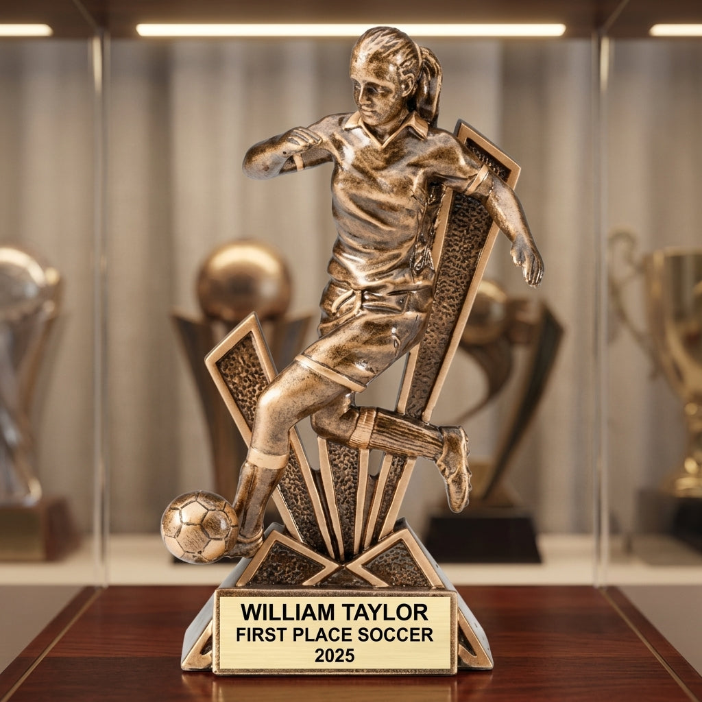 Personalized | Soccer Award | Custom Engraved | Soccer Trophy | Girls Soccer | Player Award | Youth League | MVP Trophy | Team Gift - View 1