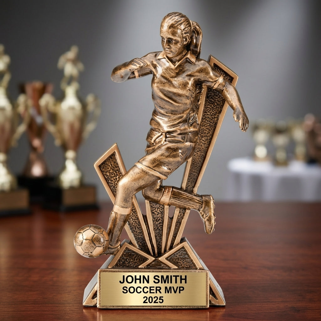 Personalized | Soccer Award | Custom Engraved | Soccer Trophy | Girls Soccer | Player Award | Youth League | MVP Trophy | Team Gift - View 2