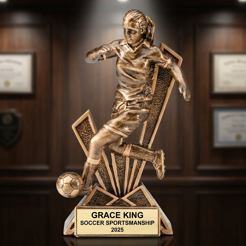 Personalized | Soccer Award | Custom Engraved | Soccer Trophy | Girls Soccer | Player Award | Youth League | MVP Trophy | Team Gift - View 3
