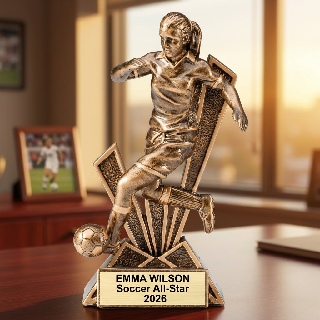 Personalized | Soccer Award | Custom Engraved | Soccer Trophy | Girls Soccer | Player Award | Youth League | MVP Trophy | Team Gift - View 5