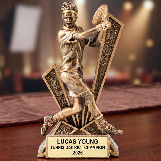 Personalized | Tennis Award | Custom Engraved | Tennis Trophy | Personalized Tennis Award | Engraved Trophy | MVP Award - View 2