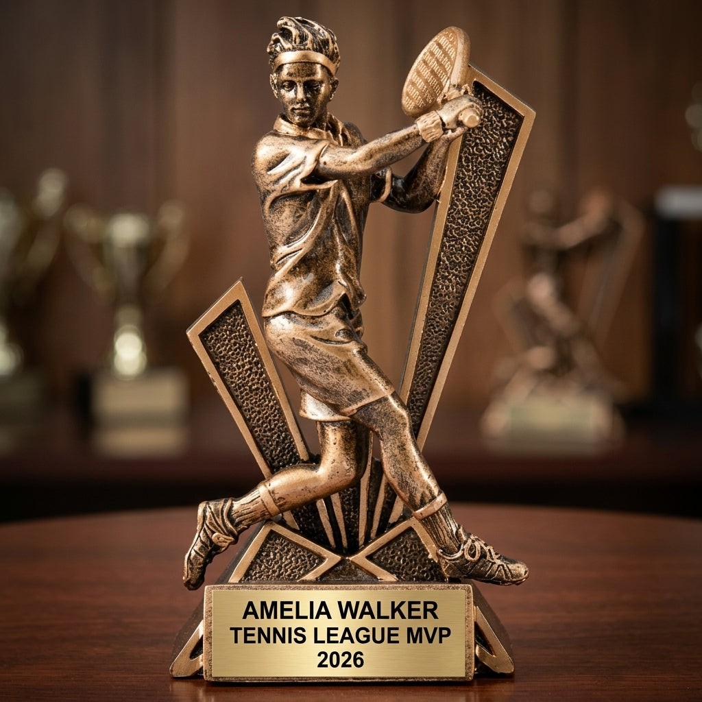 Personalized | Tennis Award | Custom Engraved | Tennis Trophy | Personalized Tennis Award | Engraved Trophy | MVP Award - View 3
