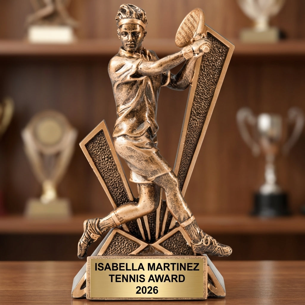 Personalized | Tennis Award | Custom Engraved | Tennis Trophy | Personalized Tennis Award | Engraved Trophy | MVP Award - View 4