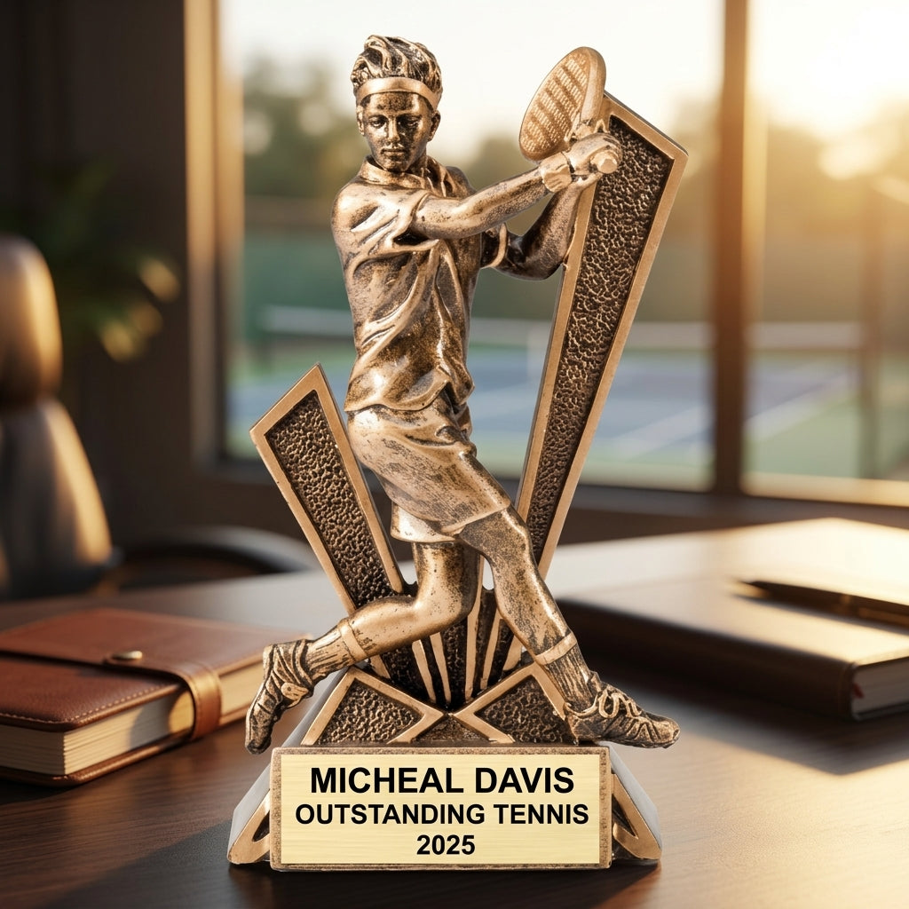 Personalized | Tennis Award | Custom Engraved | Tennis Trophy | Personalized Tennis Award | Engraved Trophy | MVP Award - View 5