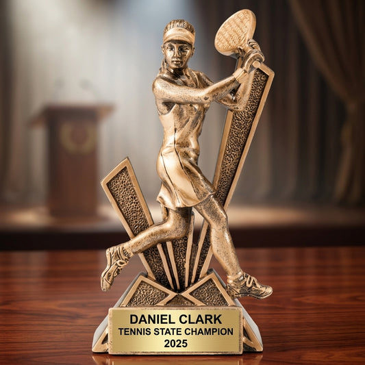 Personalized | Tennis Award | Custom Engraved | Tennis Trophy | Female Tennis | Personalized Award | Engraved Trophy | Champion Award - View 2