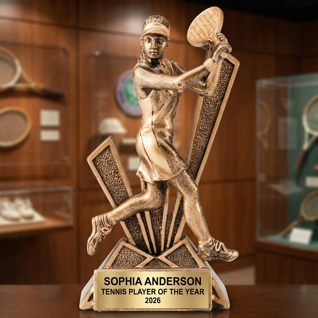 Personalized | Tennis Award | Custom Engraved | Tennis Trophy | Female Tennis | Personalized Award | Engraved Trophy | Champion Award - View 3