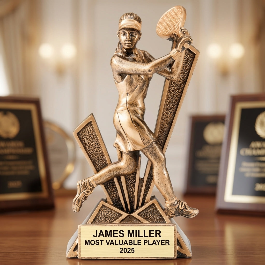 Personalized | Tennis Award | Custom Engraved | Tennis Trophy | Female Tennis | Personalized Award | Engraved Trophy | Champion Award - View 4