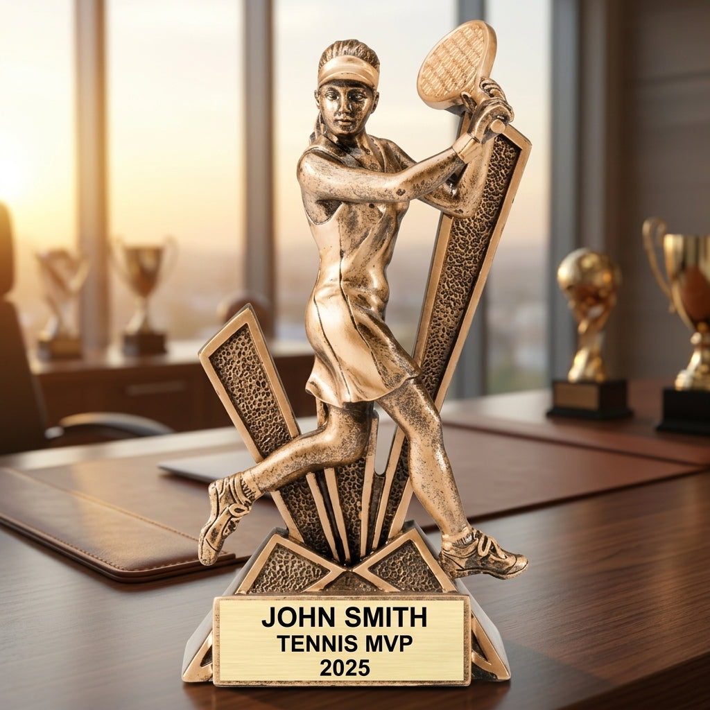 Personalized | Tennis Award | Custom Engraved | Tennis Trophy | Female Tennis | Personalized Award | Engraved Trophy | Champion Award - View 5