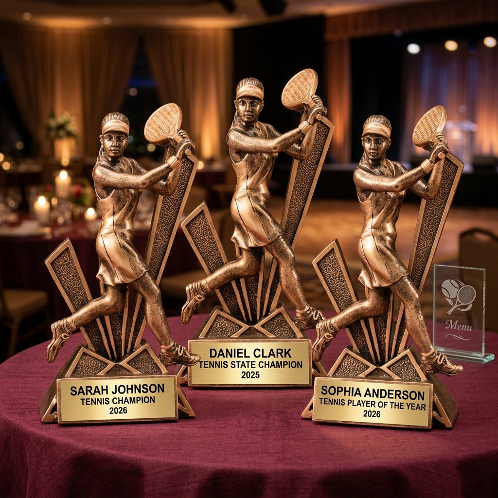 Personalized | Tennis Award | Custom Engraved | Tennis Trophy | Female Tennis | Personalized Award | Engraved Trophy | Champion Award - View 6