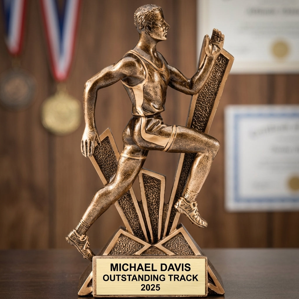 Track Award Trophy | Personalized | Custom Engraved | Running Award | Track & Field | Champion | Recognition - View 3