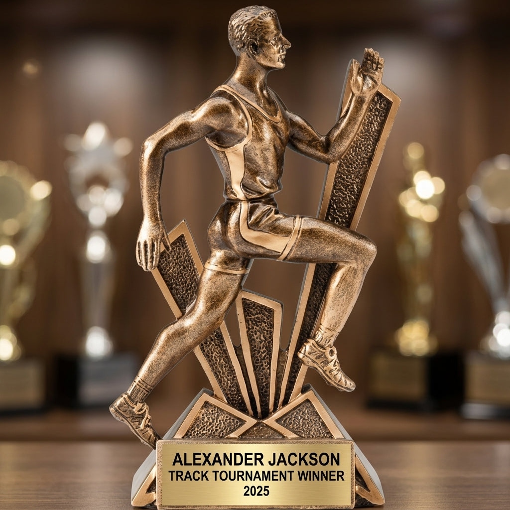 Track Award Trophy | Personalized | Custom Engraved | Running Award | Track & Field | Champion | Recognition - View 4