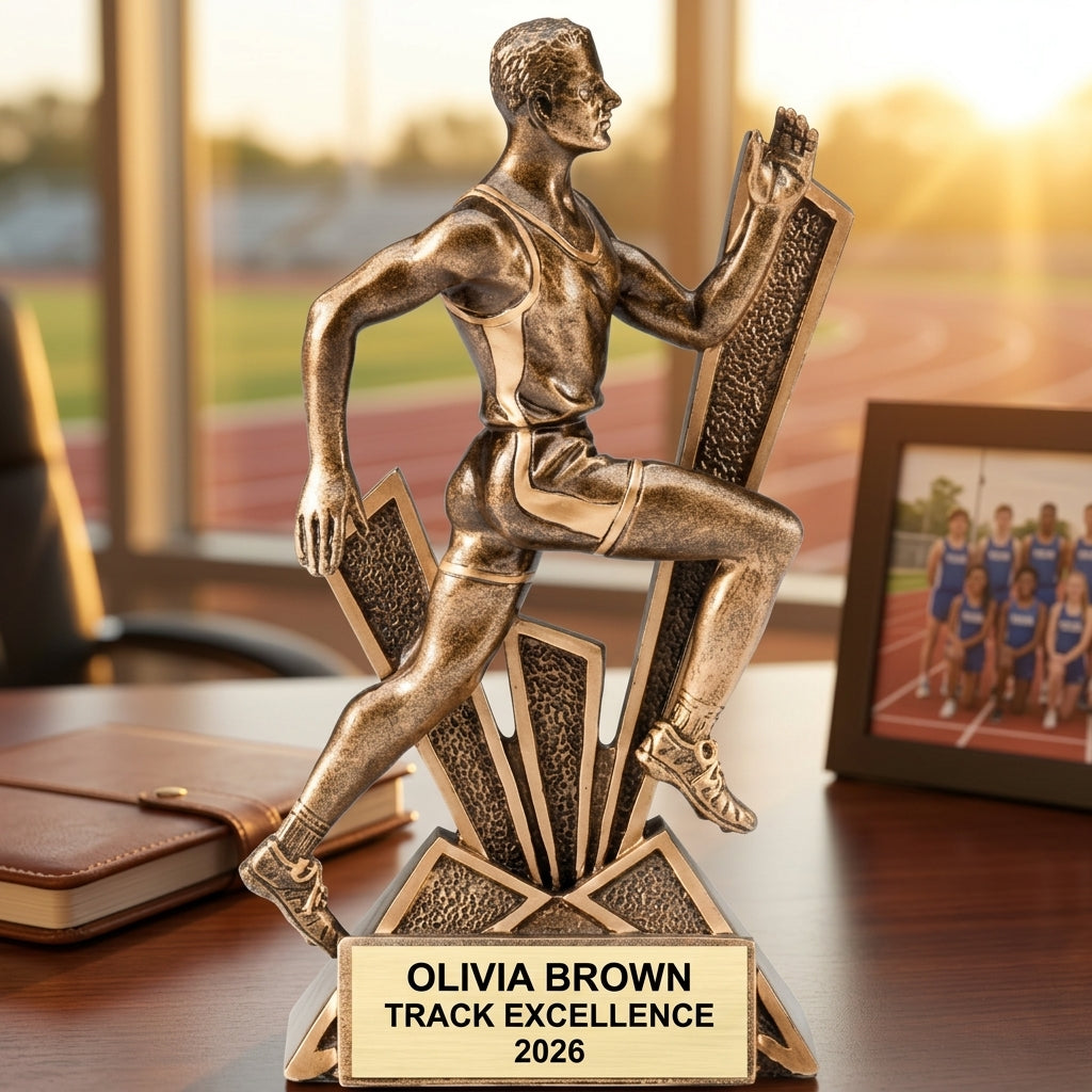 Track Award Trophy | Personalized | Custom Engraved | Running Award | Track & Field | Champion | Recognition - View 5
