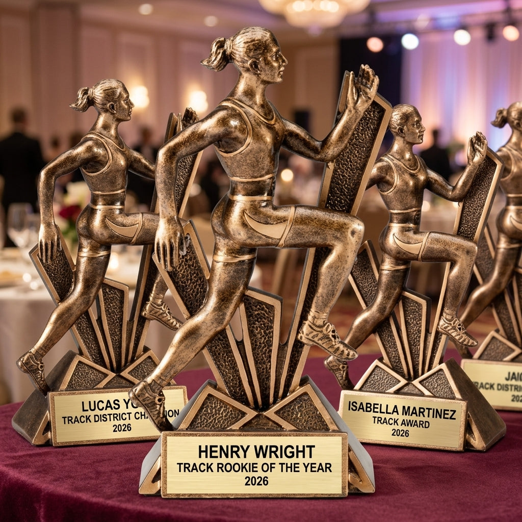 Personalized | Track and Field Award | Custom Engraved | Track | Field | Running | Runner | Trophy | Award | Female | Engraved | Champion - View 6