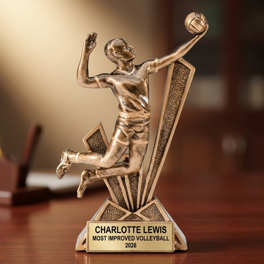 Volleyball Award Trophy | Personalized | Custom Engraved | Volleyball Gift | MVP Award | Team Trophy - View 2