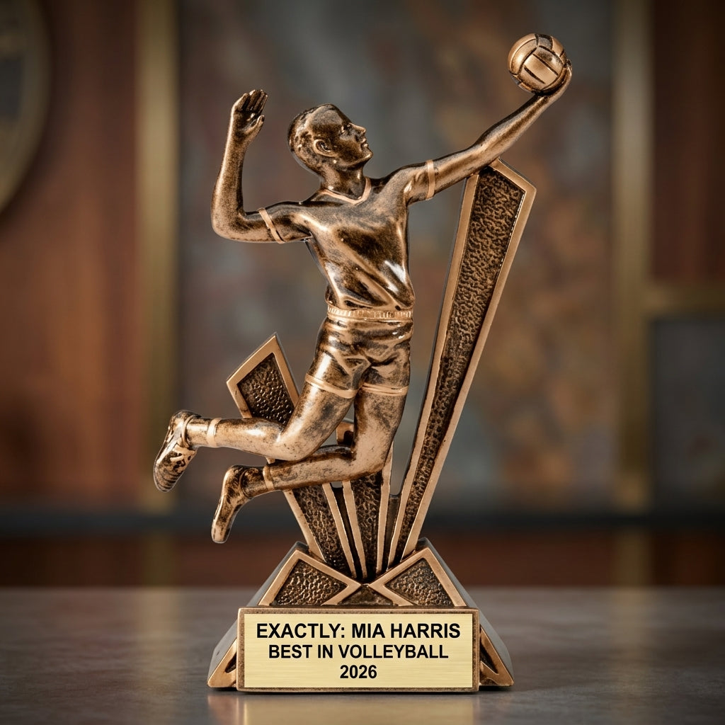 Volleyball Award Trophy | Personalized | Custom Engraved | Volleyball Gift | MVP Award | Team Trophy - View 3