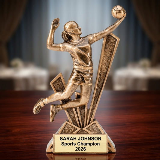 Volleyball Sports Award | Personalized Trophy | Custom Engraved | Team Gift | Checkmate Series - View 2