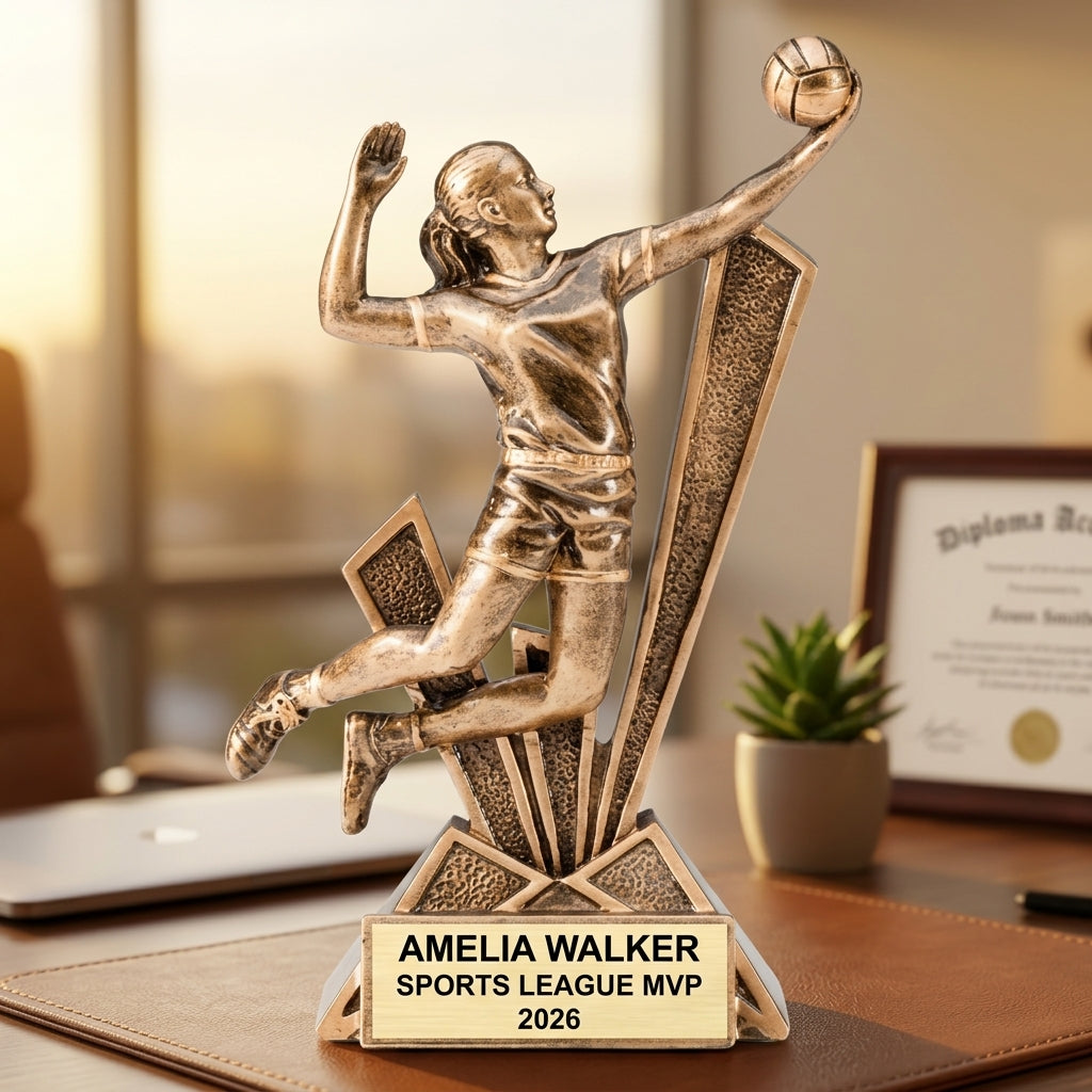 Volleyball Sports Award | Personalized Trophy | Custom Engraved | Team Gift | Checkmate Series - View 5