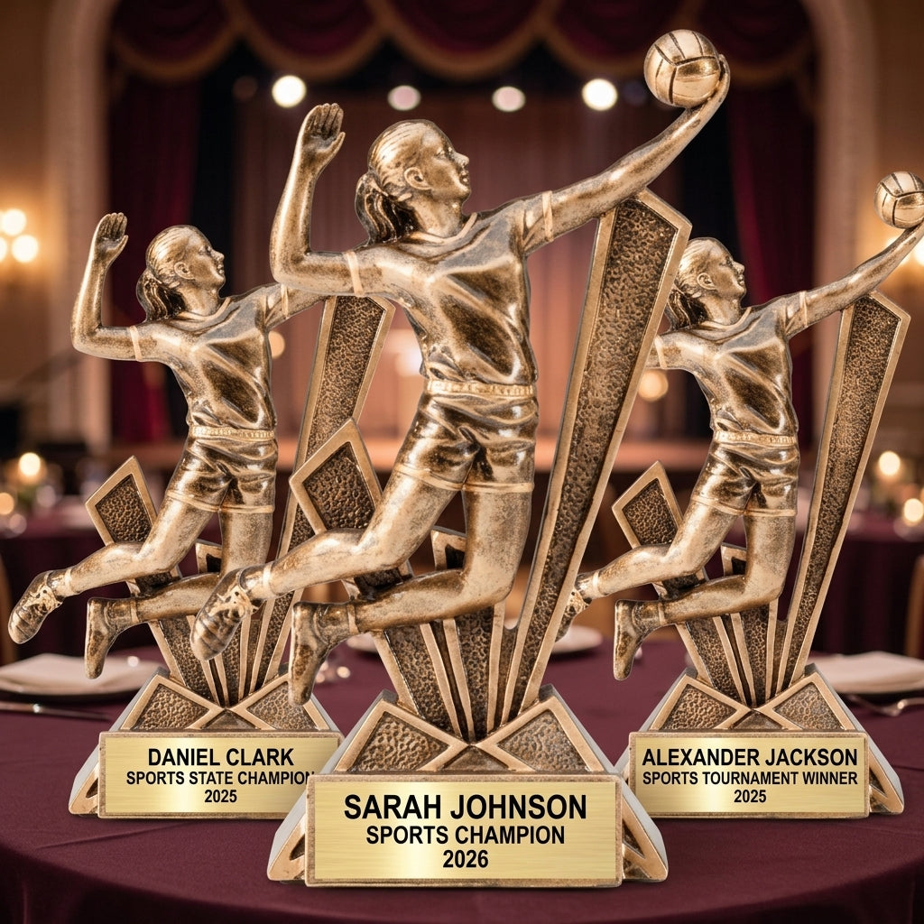 Volleyball Sports Award | Personalized Trophy | Custom Engraved | Team Gift | Checkmate Series - View 6
