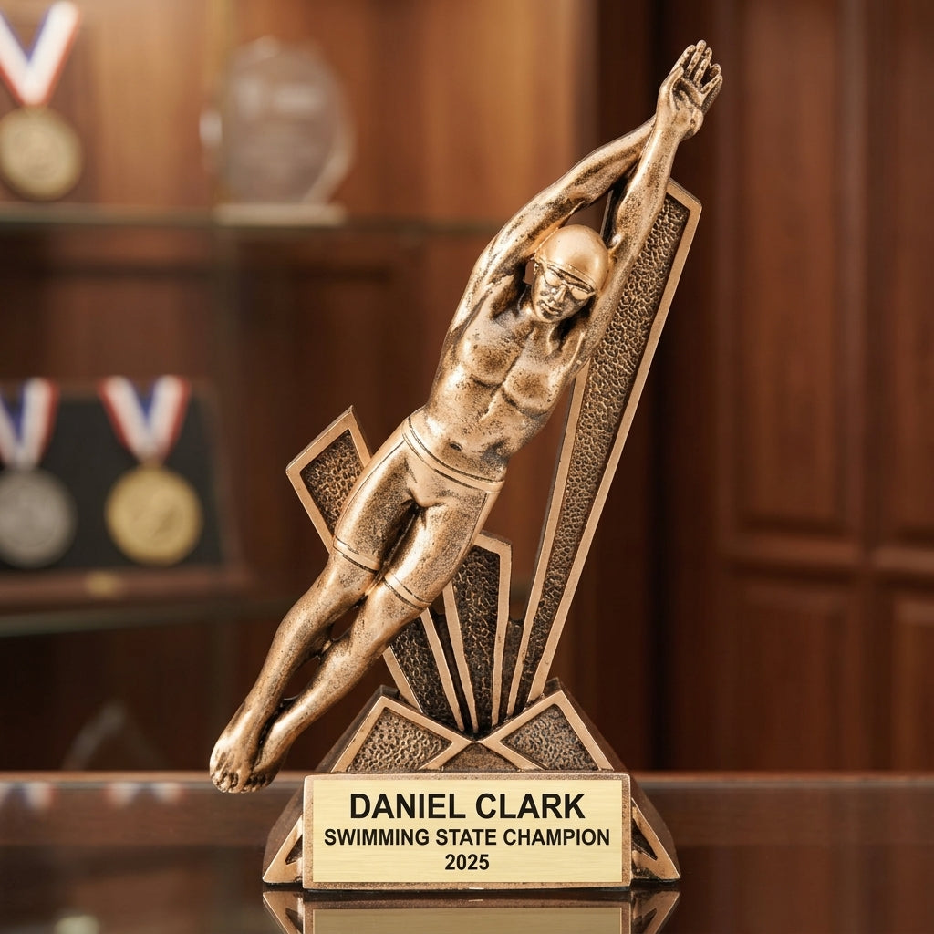 Personalized | Swimming Award | Custom Engraved | Swimming Trophy | Swimmer Award | Personalized Swim | Engraved Trophy | Custom Award - View 1