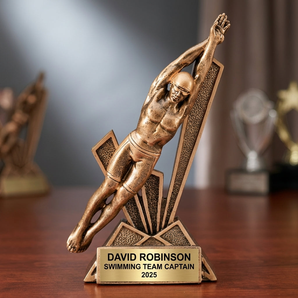 Personalized | Swimming Award | Custom Engraved | Swimming Trophy | Swimmer Award | Personalized Swim | Engraved Trophy | Custom Award - View 2