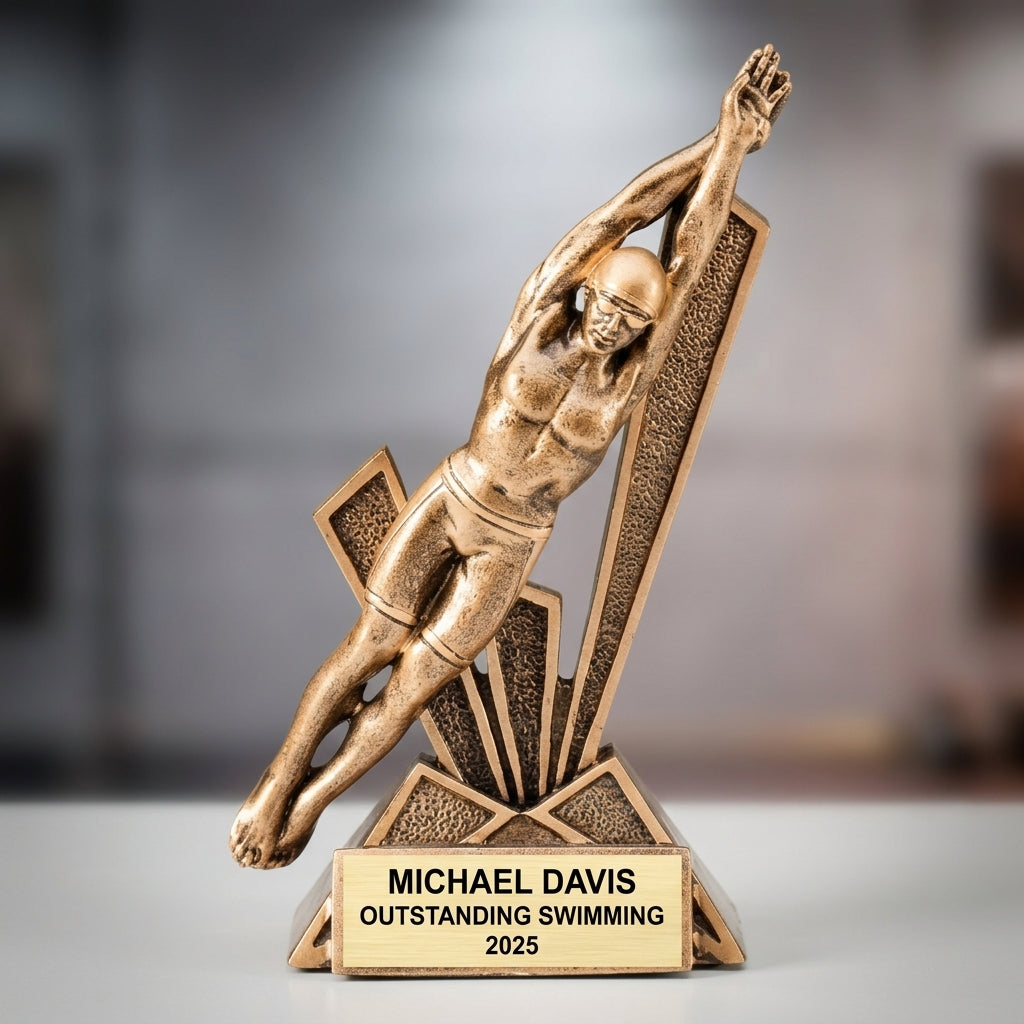 Personalized | Swimming Award | Custom Engraved | Swimming Trophy | Swimmer Award | Personalized Swim | Engraved Trophy | Custom Award - View 3