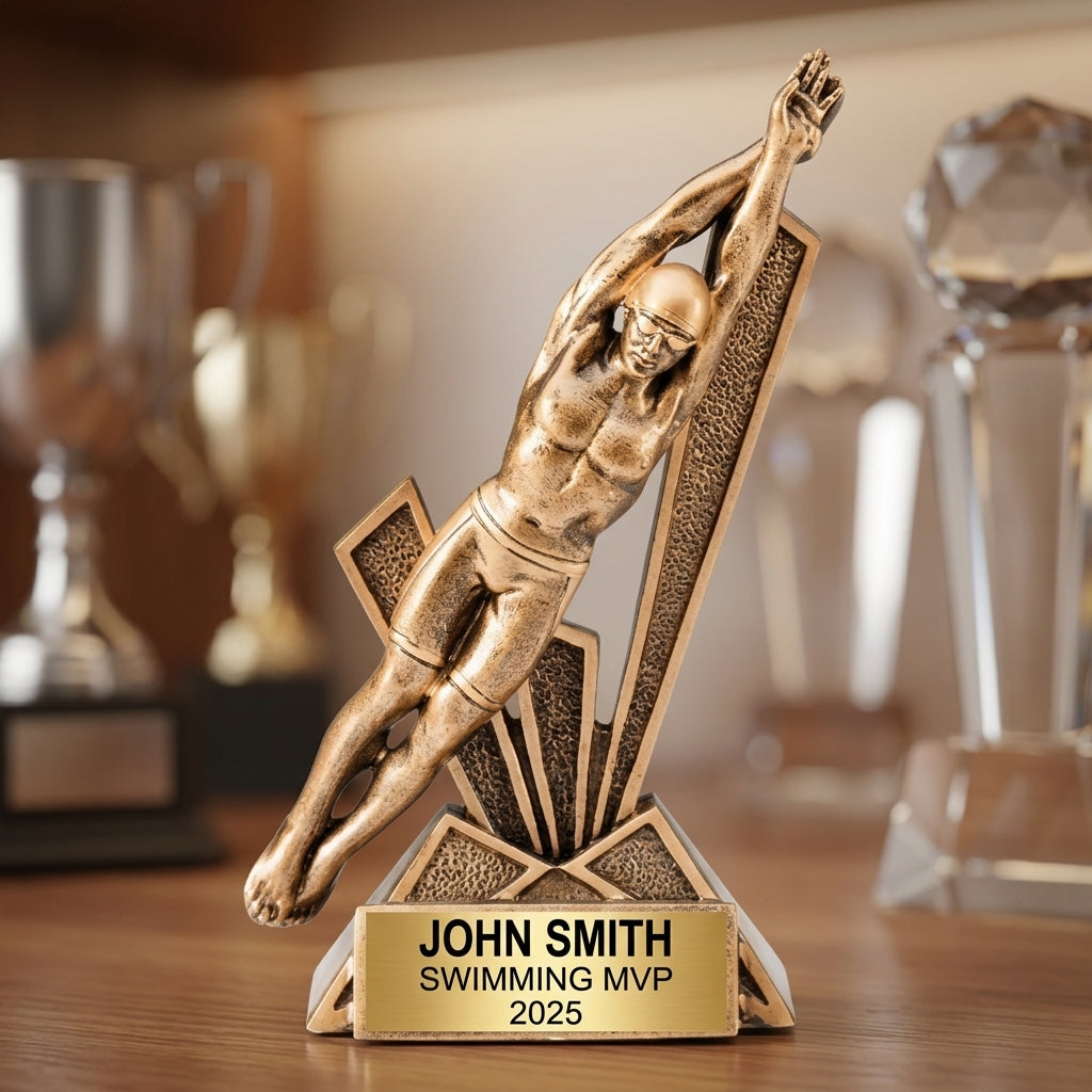 Personalized | Swimming Award | Custom Engraved | Swimming Trophy | Swimmer Award | Personalized Swim | Engraved Trophy | Custom Award - View 4