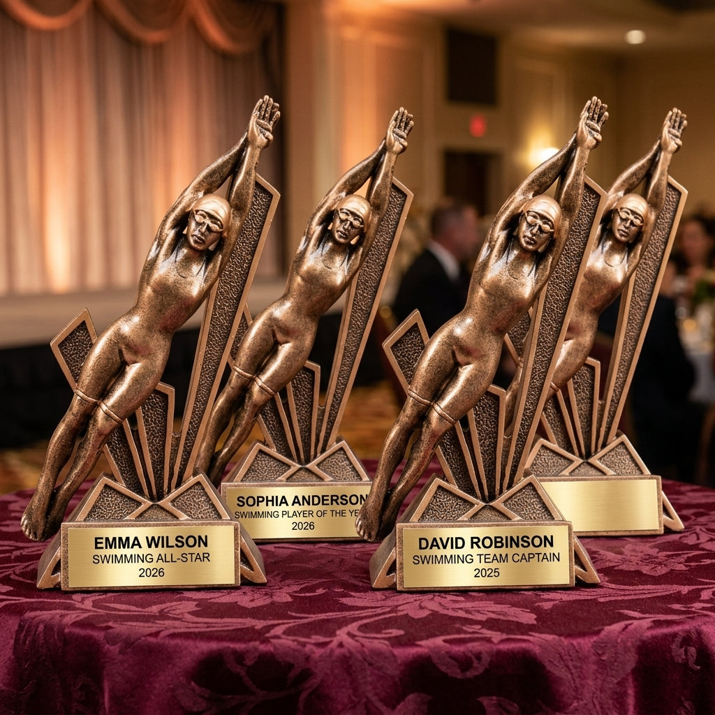 Personalized | Swimming Award | Custom Engraved | Swimmer | Trophy | Award | Engraved | Team | Youth | Coach | Recognition | Championship - View 6