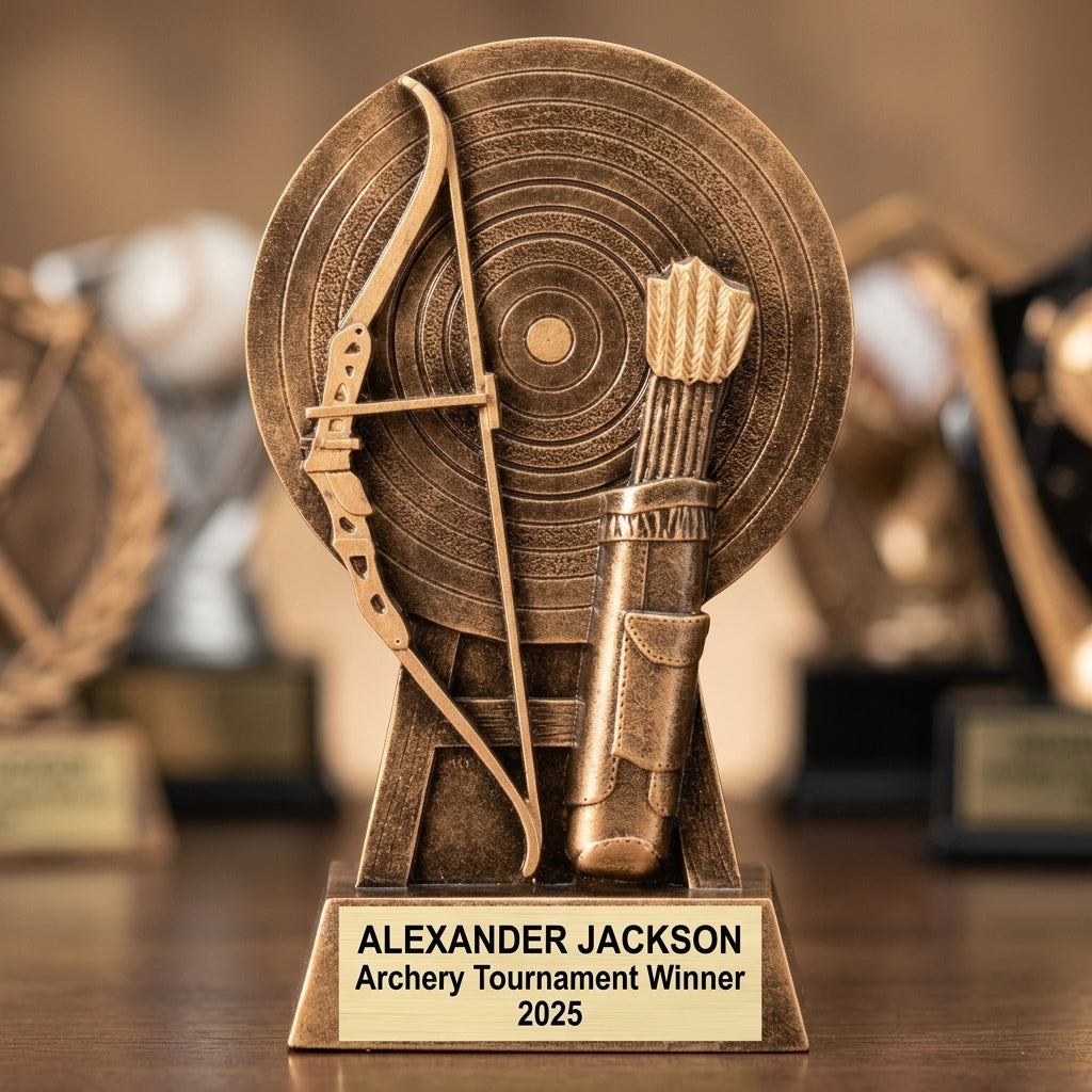 Archery Award Trophy | Personalized | Custom Engraved | Archery Gift | Bullseye Award | Best Archer | Champion - View 1