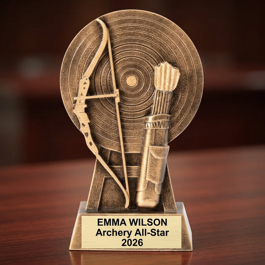 Archery Award Trophy | Personalized | Custom Engraved | Archery Gift | Bullseye Award | Best Archer | Champion - View 2