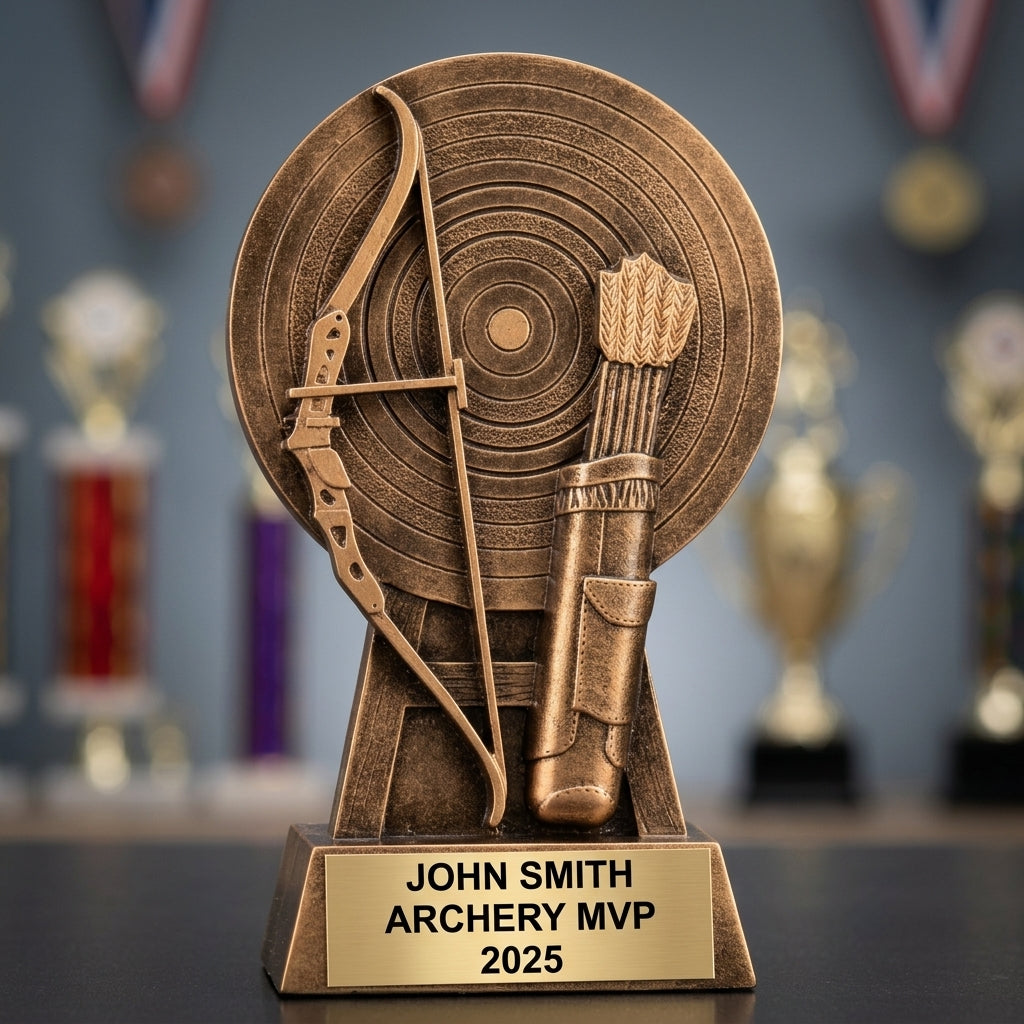 Archery Award Trophy | Personalized | Custom Engraved | Archery Gift | Bullseye Award | Best Archer | Champion - View 3