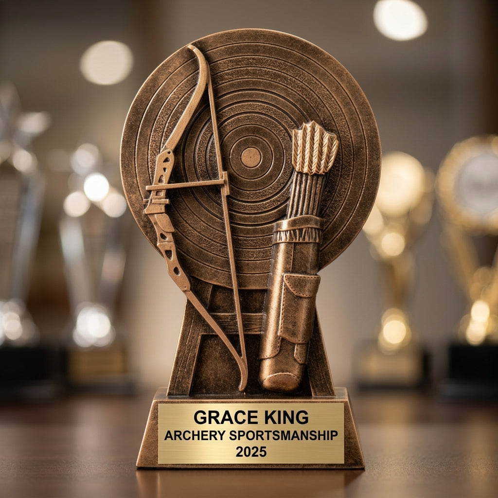 Archery Award Trophy | Personalized | Custom Engraved | Archery Gift | Bullseye Award | Best Archer | Champion - View 4