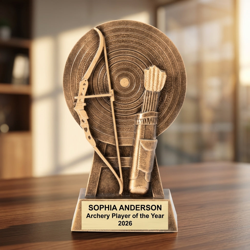 Archery Award Trophy | Personalized | Custom Engraved | Archery Gift | Bullseye Award | Best Archer | Champion - View 5