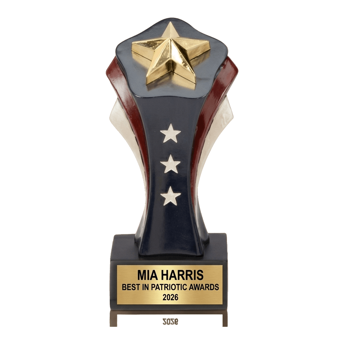 Patriotic Star Award - Personalized Trophy - Custom Engraved Gold Star USA - Excellence Recognition