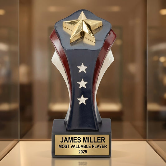 Personalized eagle patriotic award trophy - Wood Unlimited