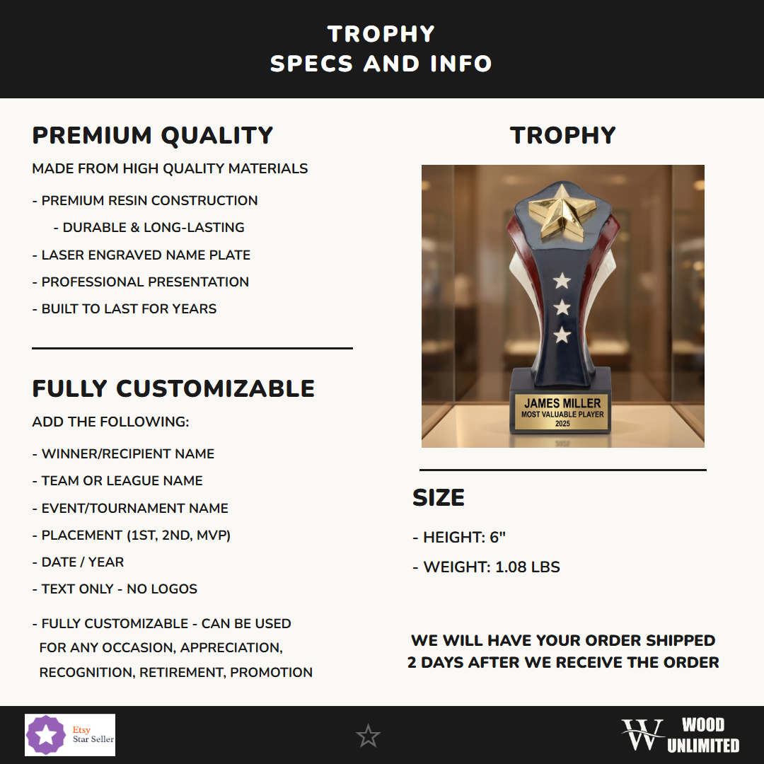Eagle Resin Figure Trophy 6"