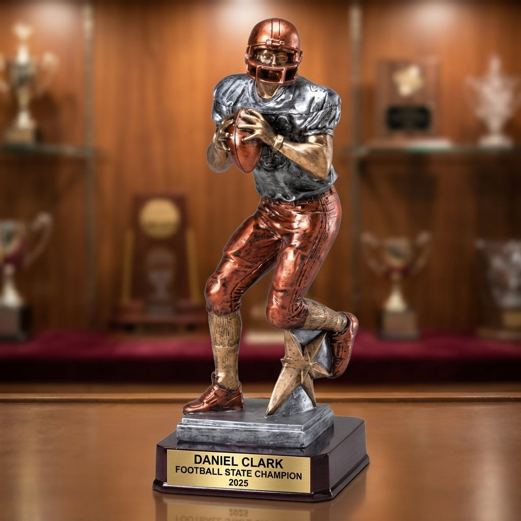 Personalized | Football Award | Custom Engraved | Trophy | Award | Engraved | Quarterback | MVP | Championship | Team | Youth | Coach - View 1
