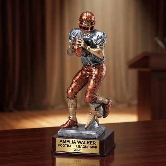 Personalized | Football Award | Custom Engraved | Trophy | Award | Engraved | Quarterback | MVP | Championship | Team | Youth | Coach - View 2