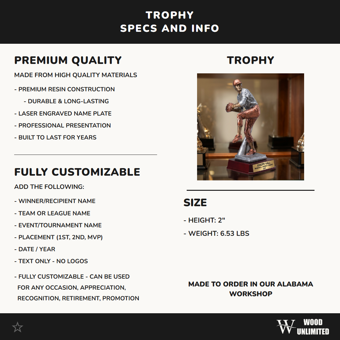 Personalized | Baseball Award | Custom Engraved | Baseball Trophy | Pitcher Award | Personalized Baseball | Team Awards | MVP Trophy