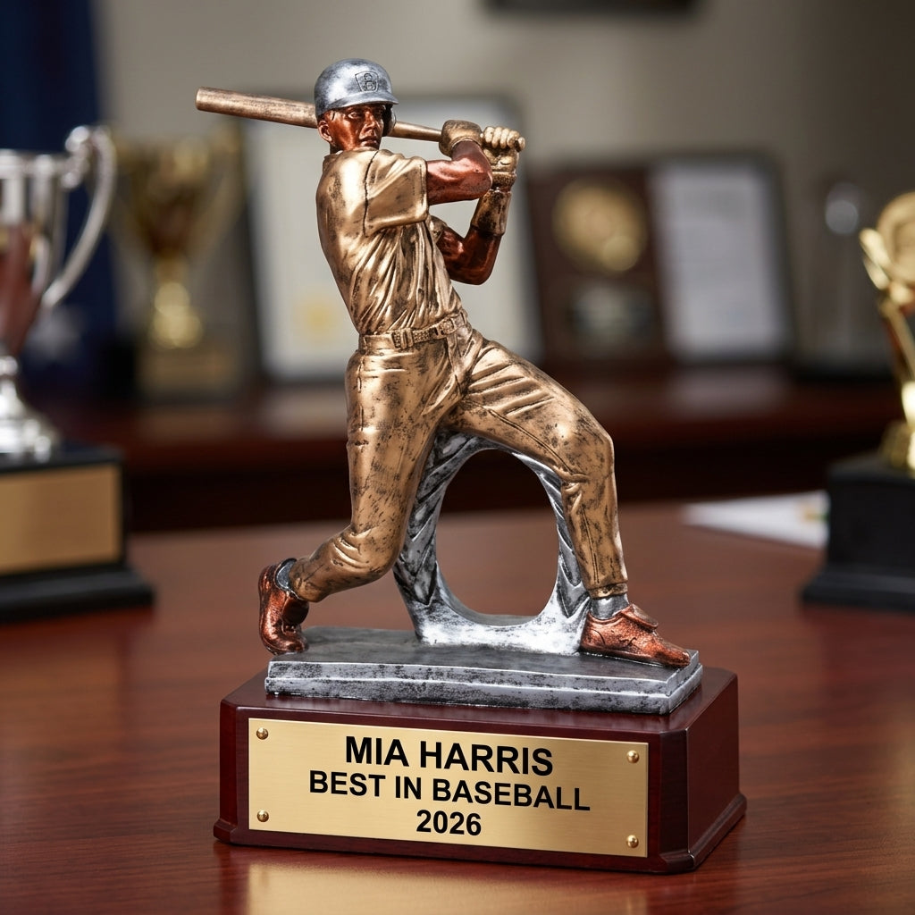Baseball Award Trophy | Personalized | Custom Engraved | MVP Award | Baseball Gift | Team Award | All-Star | Batting Champion - View 2