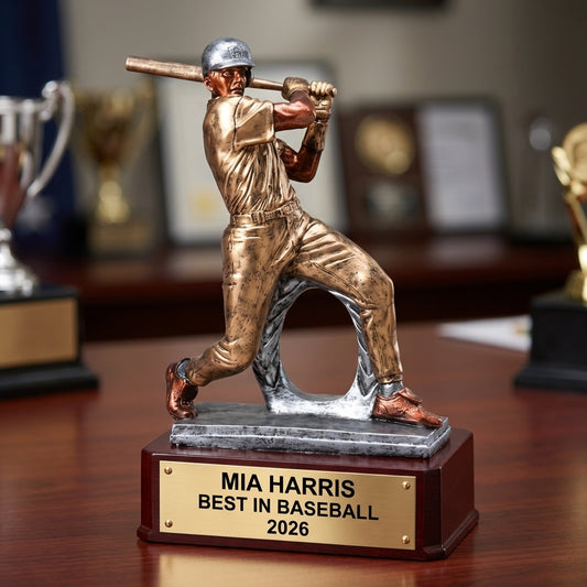 Baseball Award Trophy | Personalized | Custom Engraved | MVP Award | Baseball Gift | Team Award | All-Star | Batting Champion - View 2