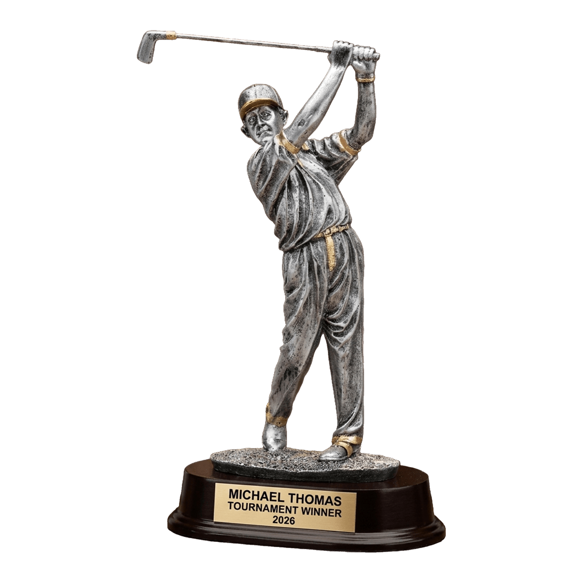 Golf Award Trophy | Personalized | Custom Engraved | Golfer with Cap | Champion Trophy | Golf Tournament Gift | Hole in One