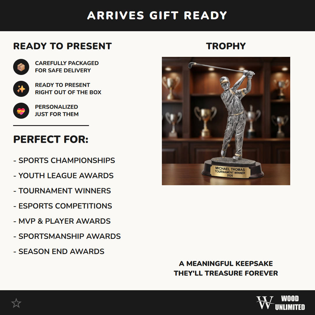 Personalized – 12" | Golf Award | Custom Engraved | Golf Trophy | Golfer Award | Personalized Golf | Engraved Trophy | Tournament Winner